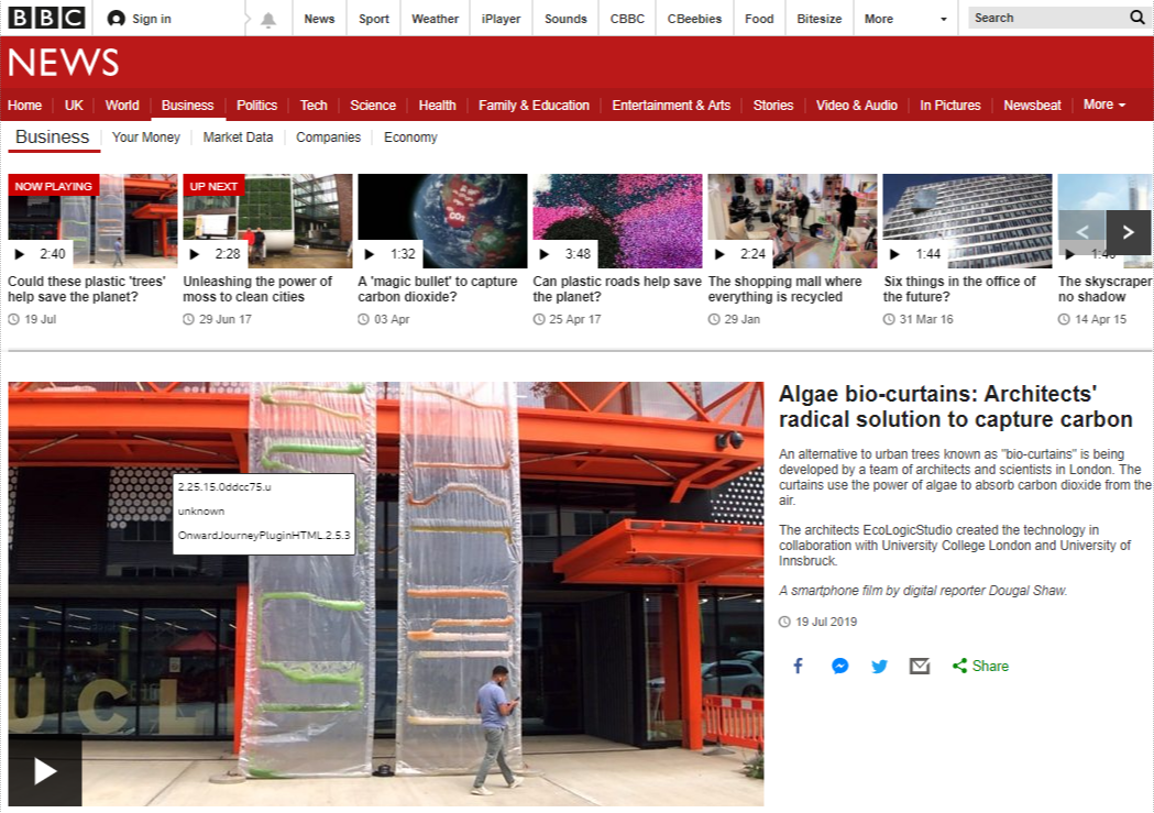BBC story algal facades