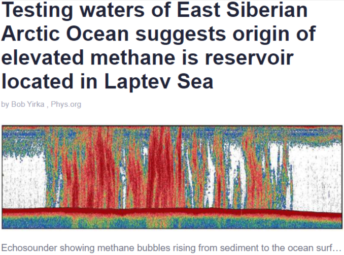 Arctic sea methane not due to climate